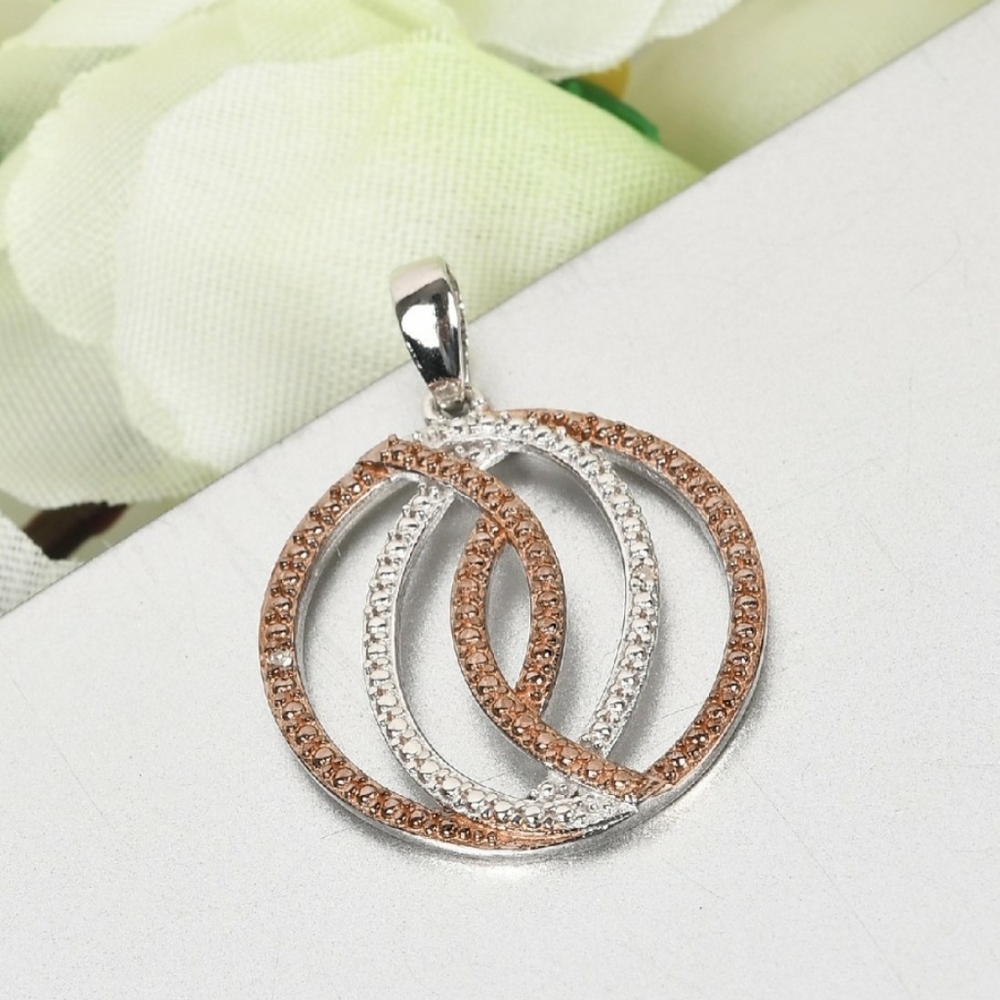 NWT Karis Natural Champaign & White Diamond Accent Pendant